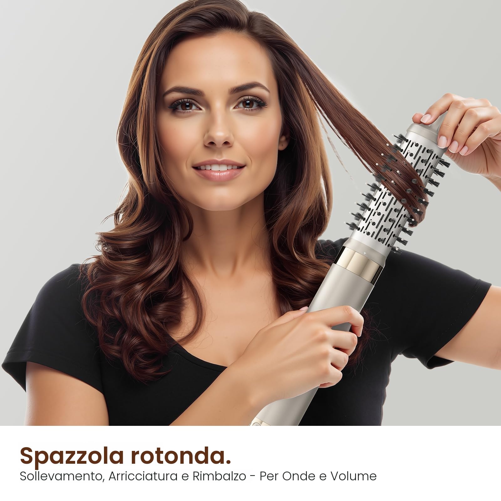 MESCOMB Hair Styler 5 in 1 & Spazzola Asciugacapelli, Asciugatura Rapida, Arricciacapelli Automatico, Crea Ricci, Volume e Lisciatura, Nessun Danno Termico con Ricci per Fare Regali