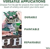 Vista 5 de Aves Fixit Sculpt - Compuesto epoxi de endurecimiento al aire de 2 partes (A y B) – 1 libra, arcilla autosecada duradera para esculpir