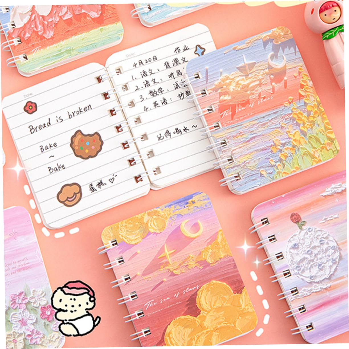 Gadpiparty 2 Pezzi Quaderni Spirale Artistici Notebooks Random per Studenti Ufficio per Personale