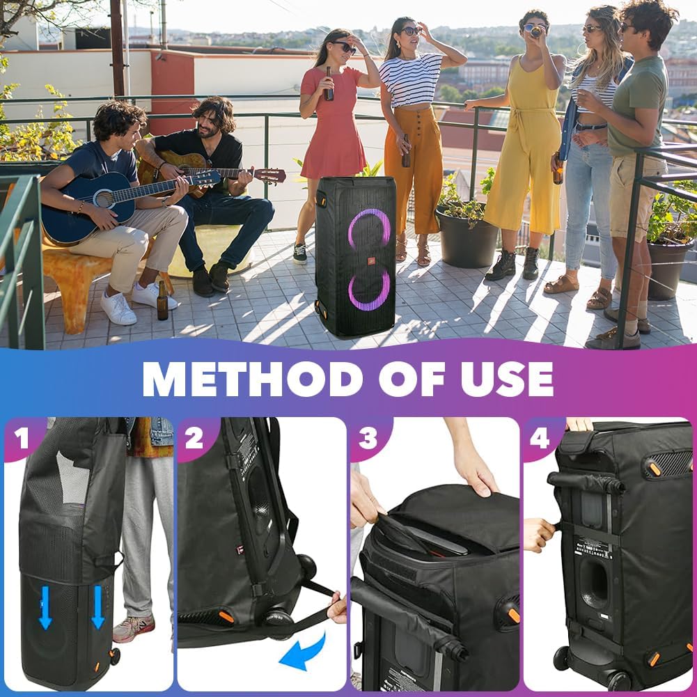 Dust Cover Speaker Case for JBL Partybox 310 Portable Party Speaker - Outdoor Skin Sleeve Mesh Slip Protective Case - Image 3