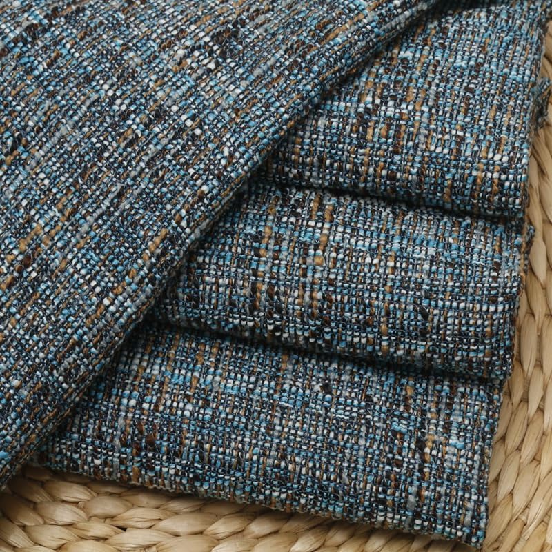 TinaKim Faux Linen Upholstery Fabric Blue Grey 3 Yard - Chair Sofa Reupholster