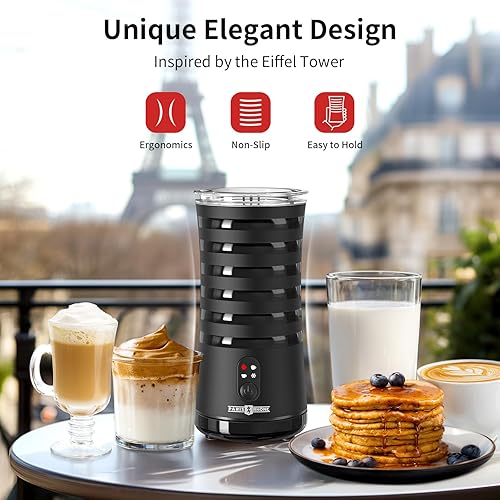 Miniatura 2 de Espumador de leche, vaporizador y espumador de leche 4 en 1 Paris Rhône, calentador de leche de espuma caliente y fría con control de temperatura,