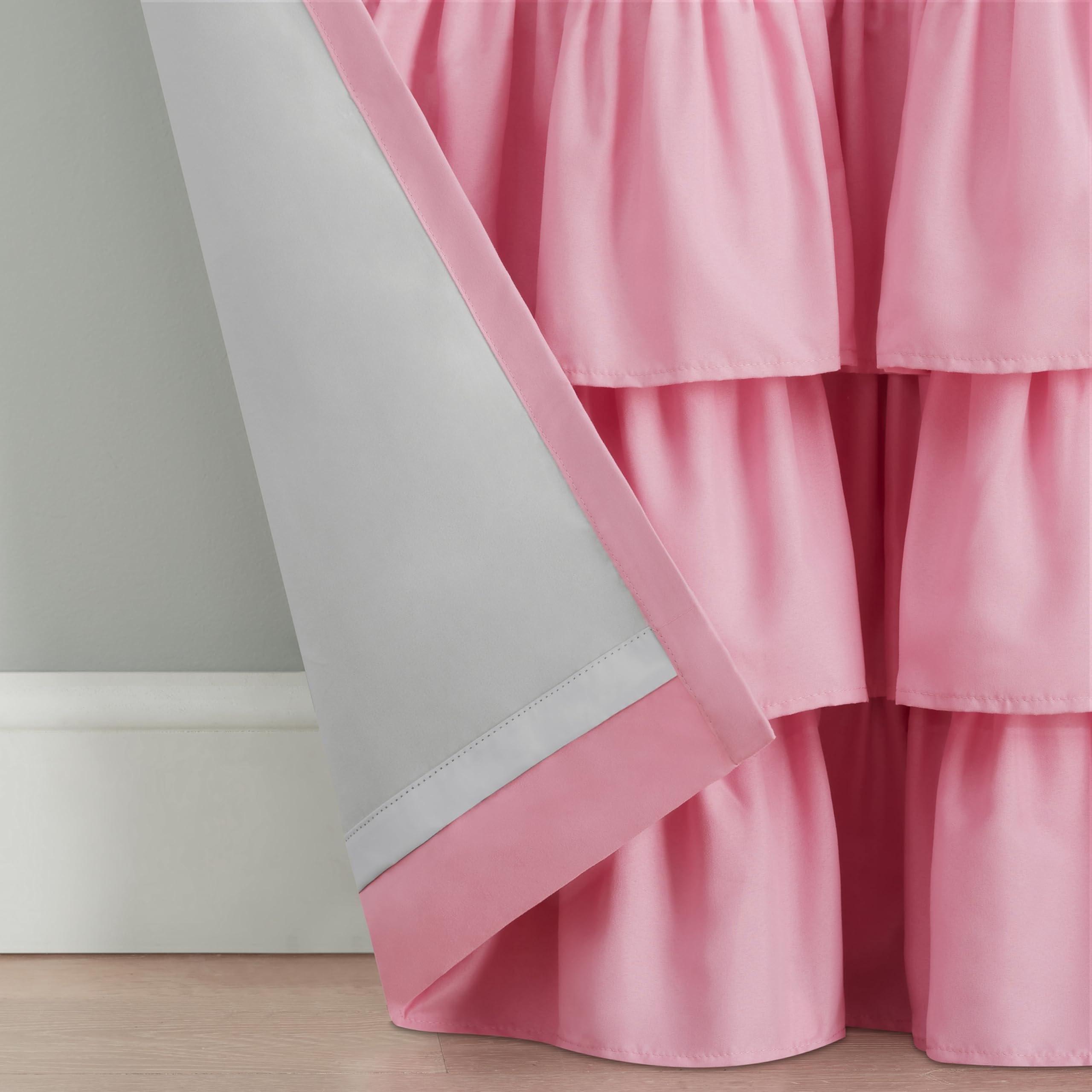 Eclipse Blackout Curtains, Tiered Ruffle Kids Curtains, 63 in x 40 in - Image 2