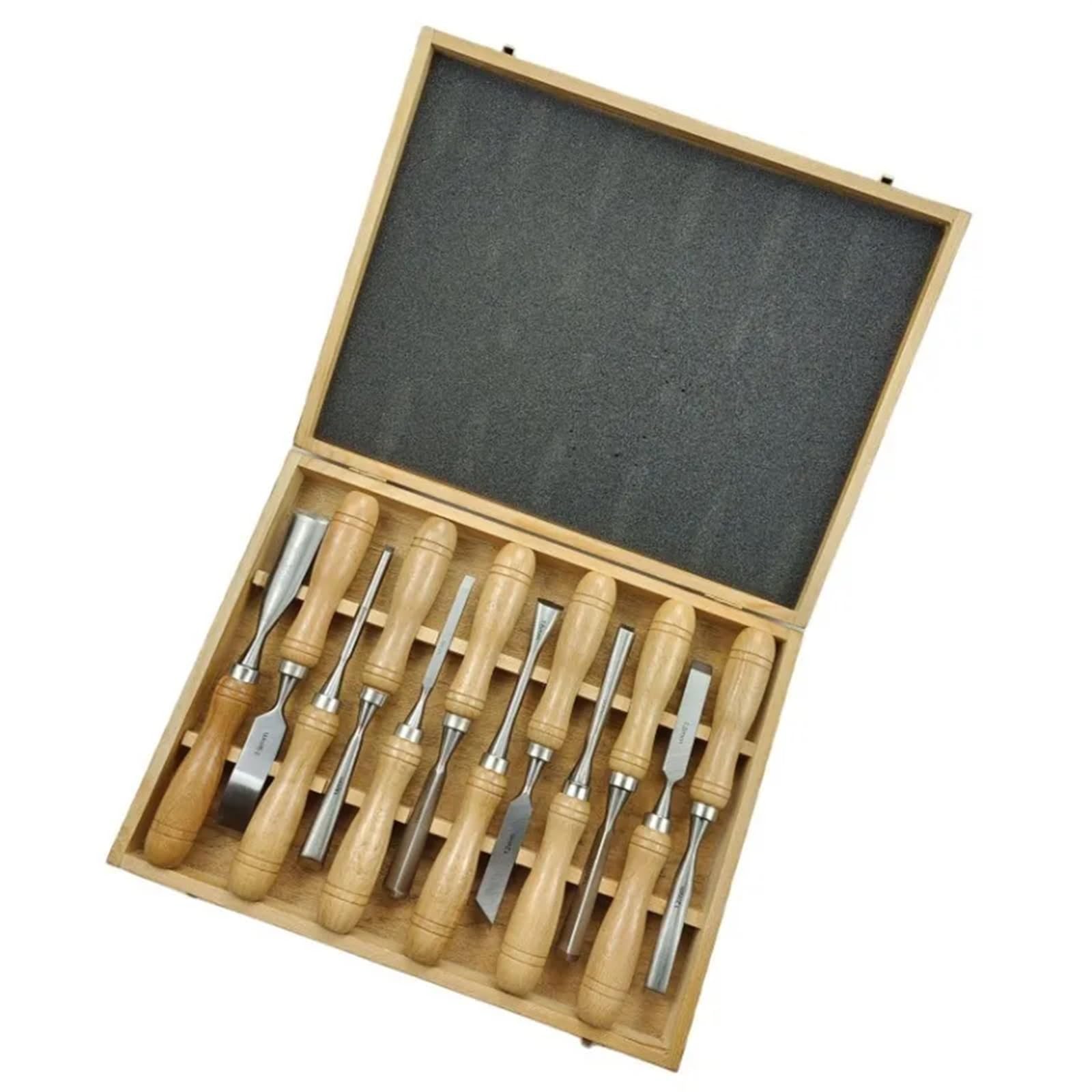12 unid/Set Kit de cincel for Tallado de carpintería, Herramientas Profesionales de cincel de Cuchilla de Grabado de Madera, carpintería, Cortador escultórico de precisión DIY