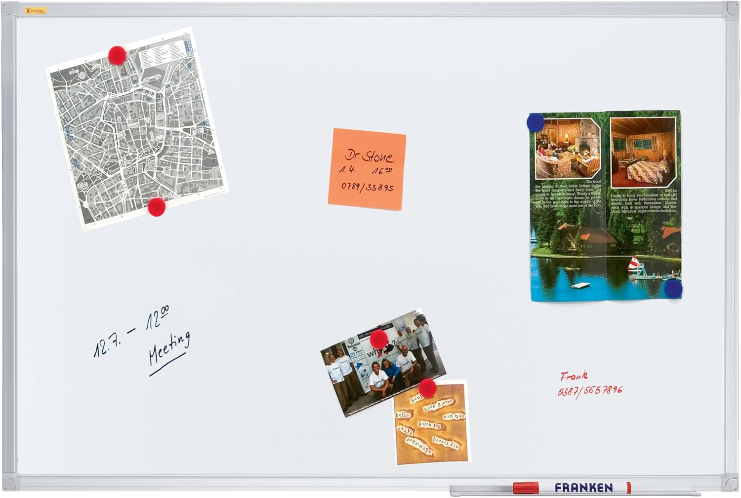 Franken SC3002 Plastic Coated Writing Board, 90 cm x 60 cm Varnished 60 x 45 cm White