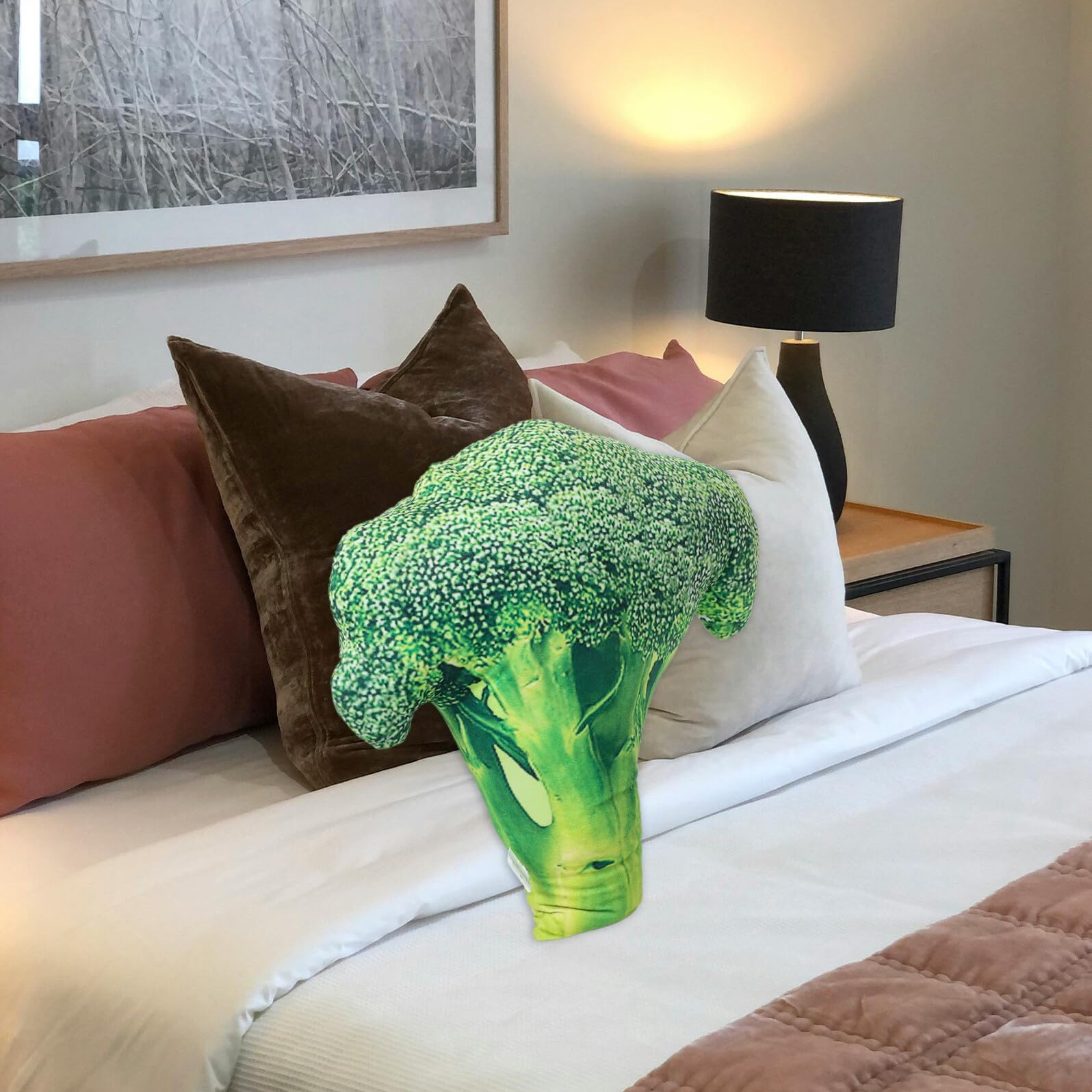TOYANDONA Cuscino di Peluche Vegetale Broccoli Morbido per Bambini e Divano, Cuscino Abbracciante Decorativo Creativo Sicuro per Camera e Salotto