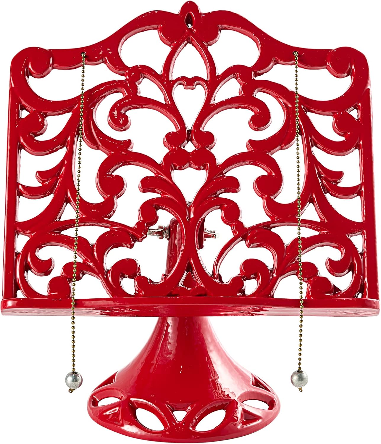 JOGREFUL Adjustable Cookbook Stand, Cast Iron Heavy-Duty Recipe Book Holder, Kitchen Vintage Recipe Book Holder, Reading Rest Holder for Easel/Counter/Books/Magazine/iPad/Bible, Classic White