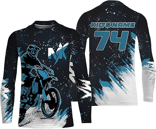 Miniatura 10 de Camiseta de motocross para hombres, mujeres, jóvenes, UPF30+ personalizada Dirt Bike Jersey MX Off-Road PDT
