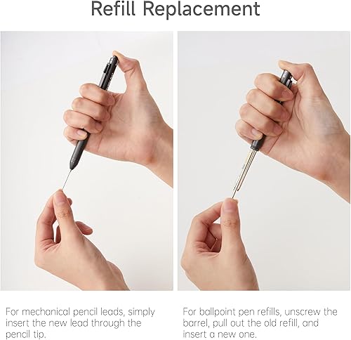 Miniatura 9 de Shuttle Art 4 en 1 Bolígrafo Multicolor, Juego de 2 Bolígrafos Retráctiles de 1.0mm con Tinta Negra, Azul y Roja y Lápiz Mecánico de 0.5mm, Juego de