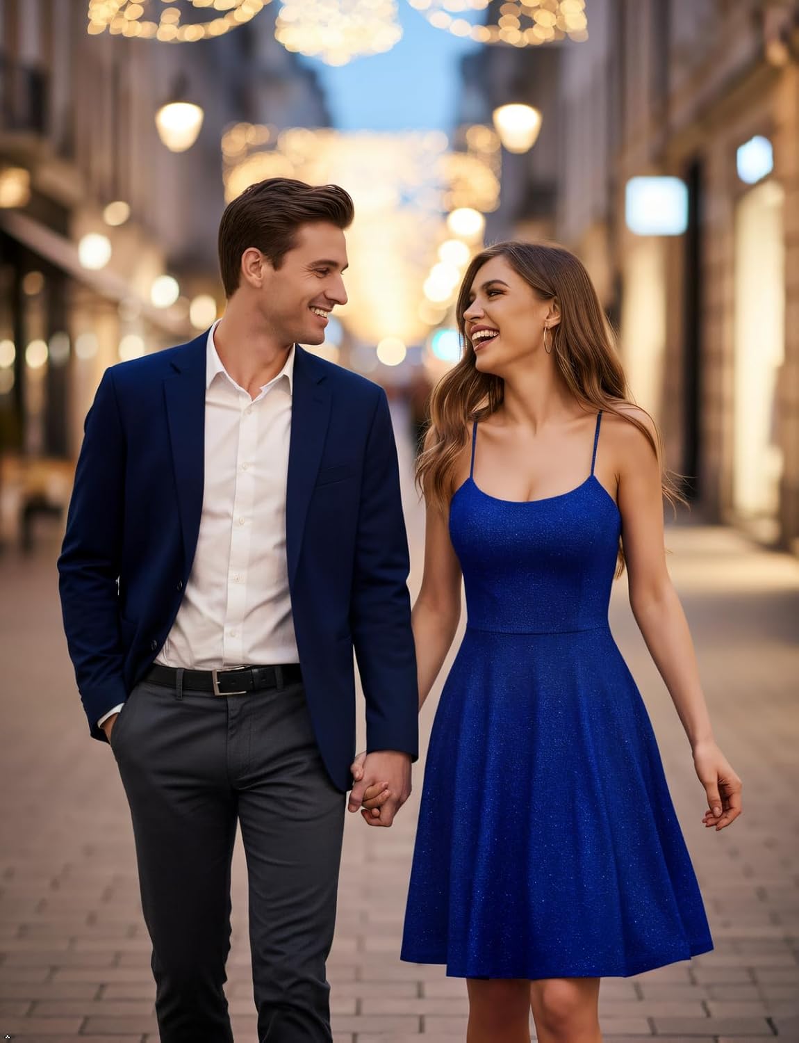 Bbonlinedress Spaghetti Straps Sparkly Homecoming Dress Fit and Flare Glitter Mini Swing Semi Formal Prom Party Club Dress