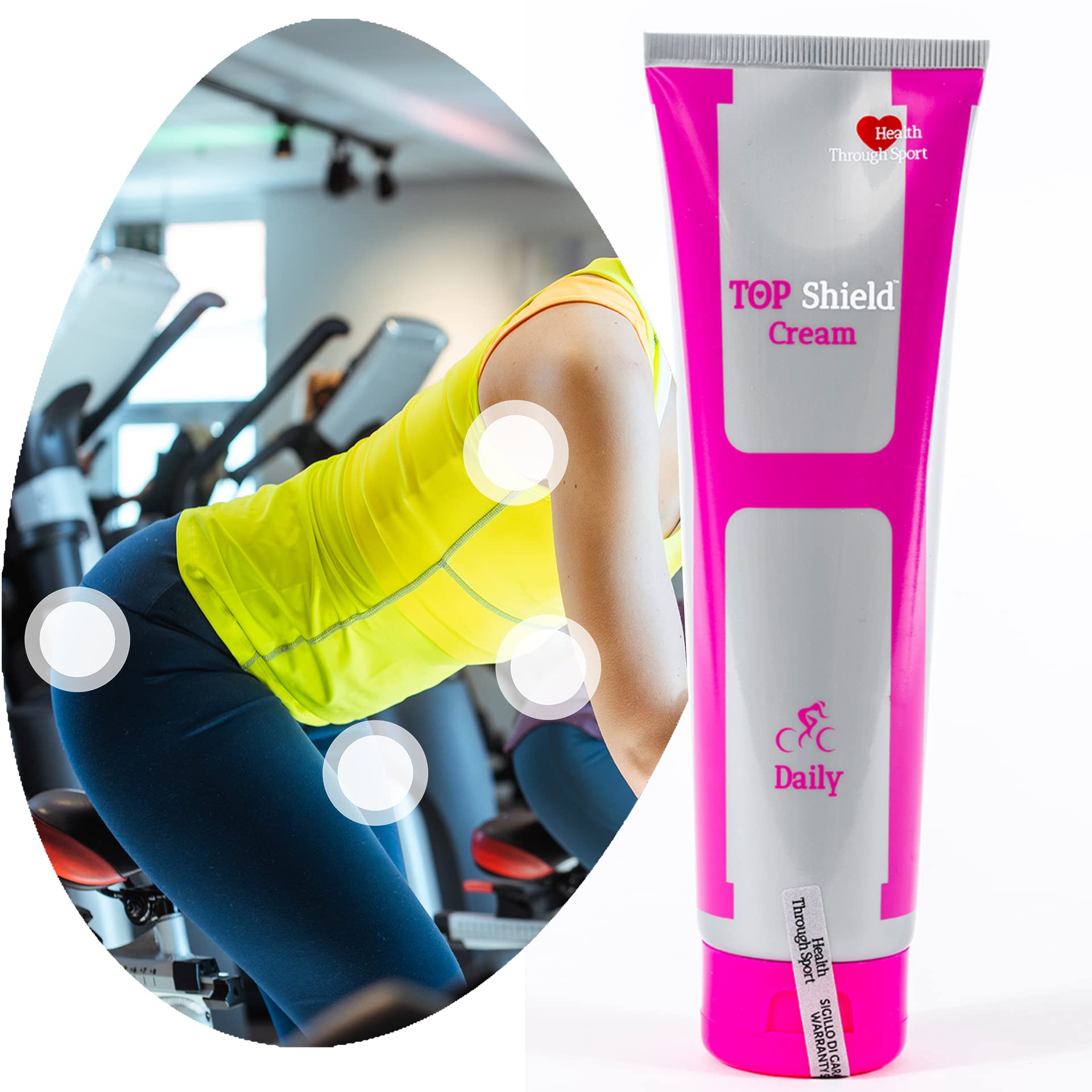 Daily Crema sottosella antisfregamento for Women - pomata Anti irritazione e antifrizione per Cosce e Glutei - Ciclismo, Corsa, Palestra e Sport Vari (Max 2 Ore)