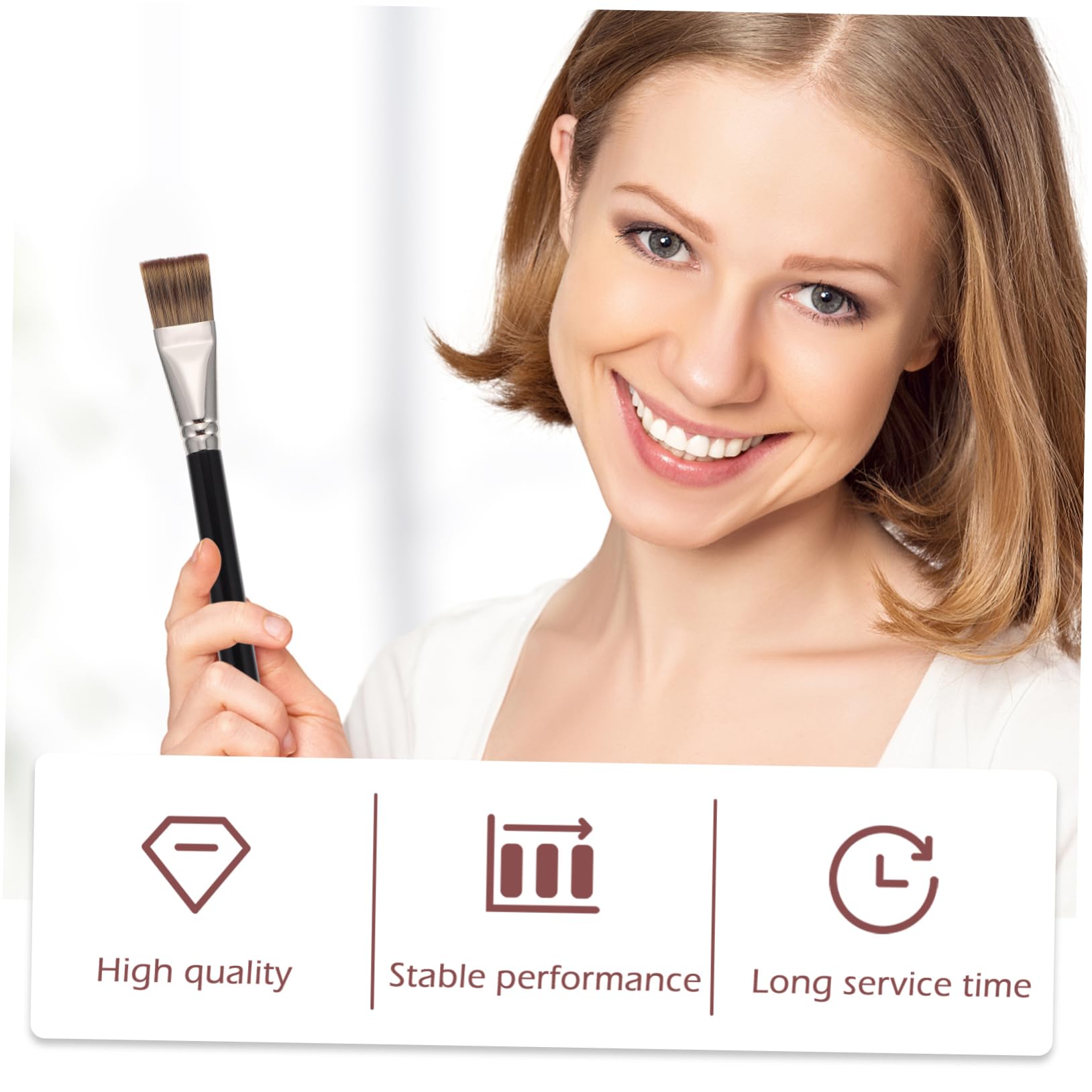 Ipetboom 5piezas Brocha De Maquillaje Portátil Para Mujer Cepillo Difuminador De Base Cerdas Sintéticas Suaves Para Uso Diario y Profesional Cosméticos Para Acabado Natural