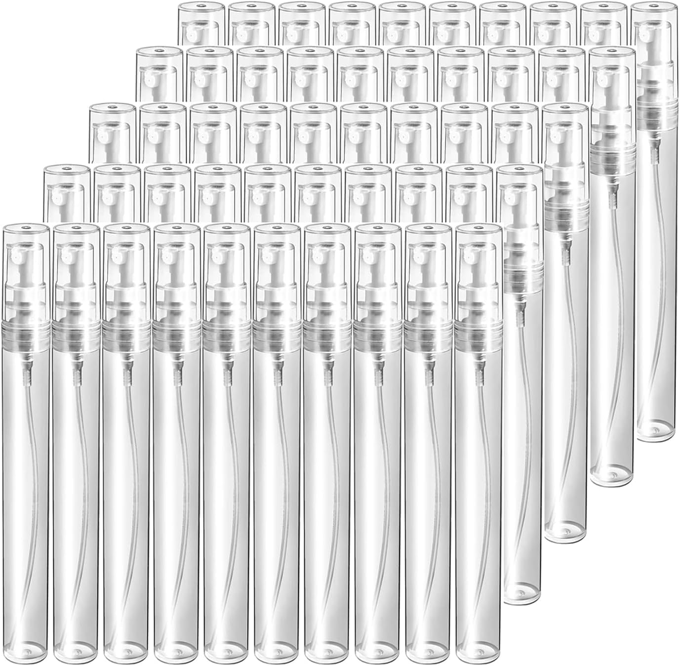 10ml Mini Spray Bottle, 50 Pack 10ml Mini Plastic Spray Bottle Empty, Perfume Atomizer, Fine Mist Refillable Mini Perfume Bottle, Small Empty Sample Containers (50Pack)