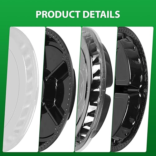 Miniatura 6 de WEQNNM Bandeja de plástico para aperitivos con tapa, resistente, reciclable de 12 pulgadas, bandejas para aperitivos de frutas vegetarianas,