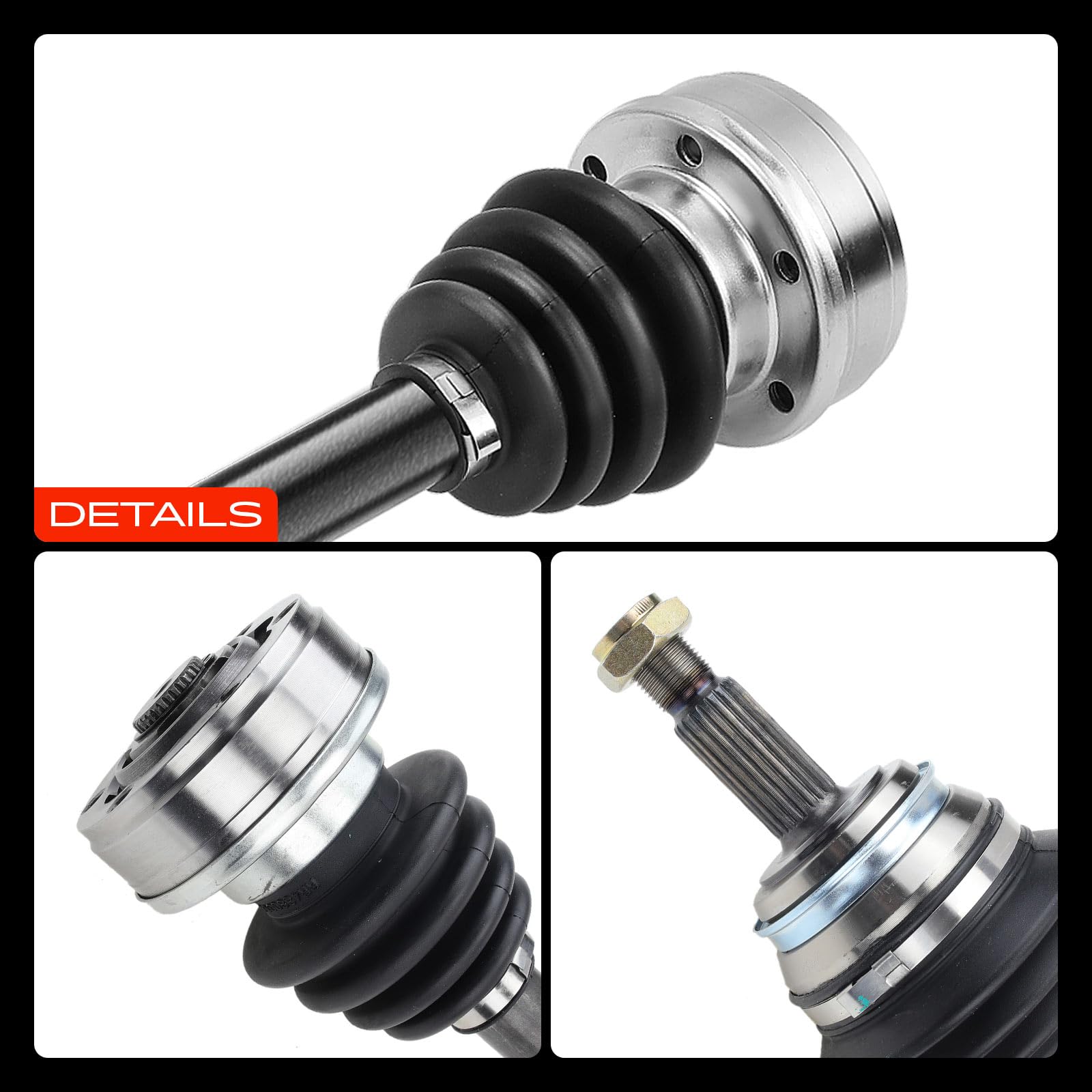 Frankberg Semiasse Albero di trasmissione MT/AT senza ABS Ring Compatibile con Cadd.y I 14 Golf I 17 Golf I Cabrioletlet 155 Golf II 19E 1G1 Polo Classic 6KV2 Replace# 171407271