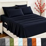 Lane Linen Double Bed Sheets 6pc Set 15" Deep Pocket - Charcoal | Cooling Sheets, 2 Bonus Pillowcases, Double Brushed Microfiber, OEKO-TEX Certified, Wrinkle Free