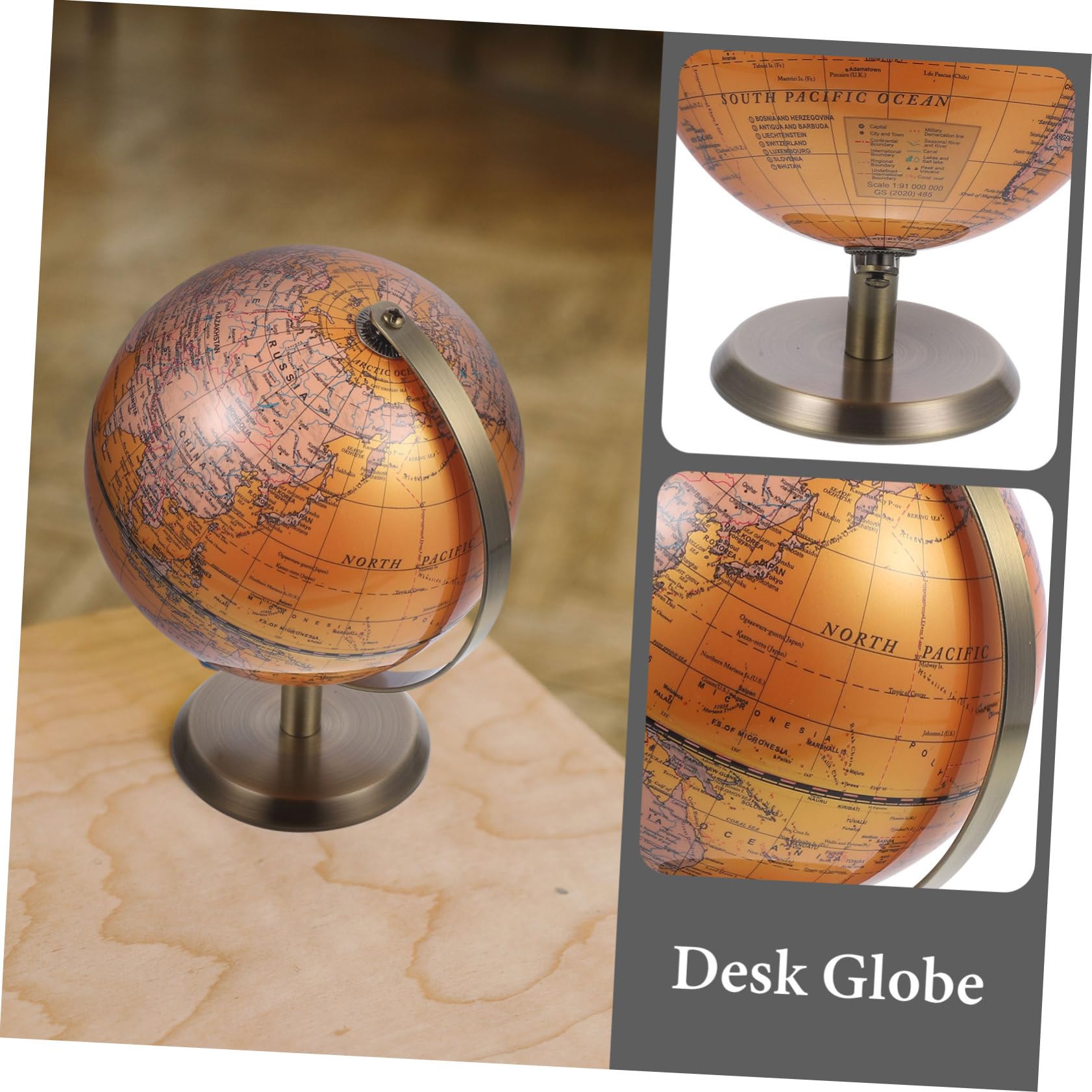 Globo Terráqueo Giratorio de Escritorio Abs Aleación 1 Pieza