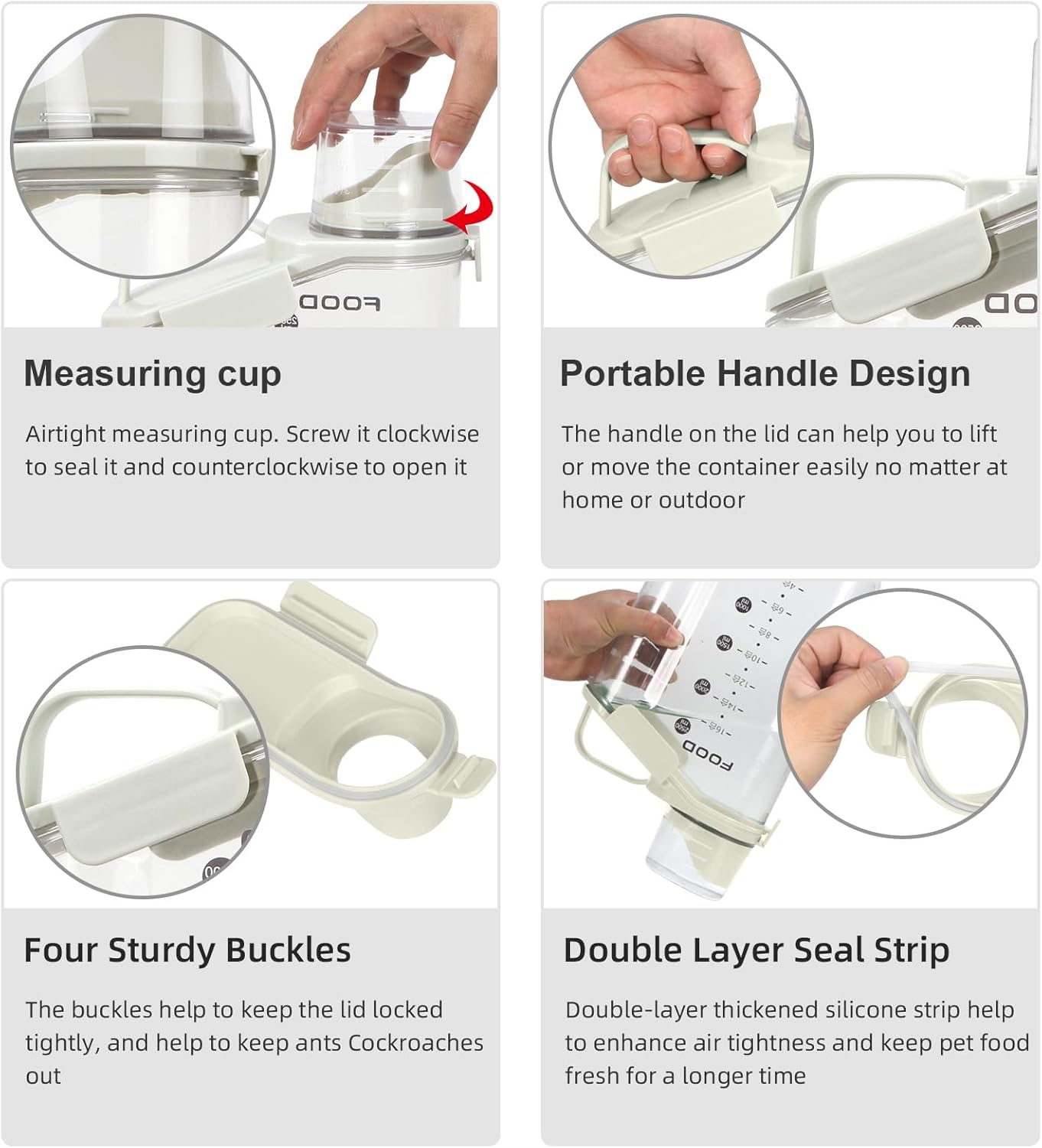 Dog Cat Food Storage Container with Upgraded Large Nozzle BPA-free