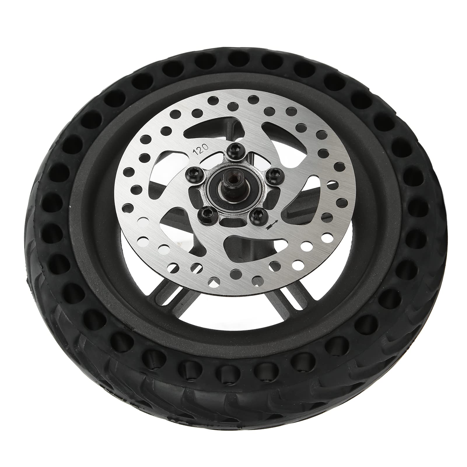 Neumático Sólido M365, Conjunto de Rueda Trasera de Scooter Eléctrico, Neumático de Panal de Cubo de 8,5 Pulgadas, Juego de Disco de Freno de 120 Mm para M365