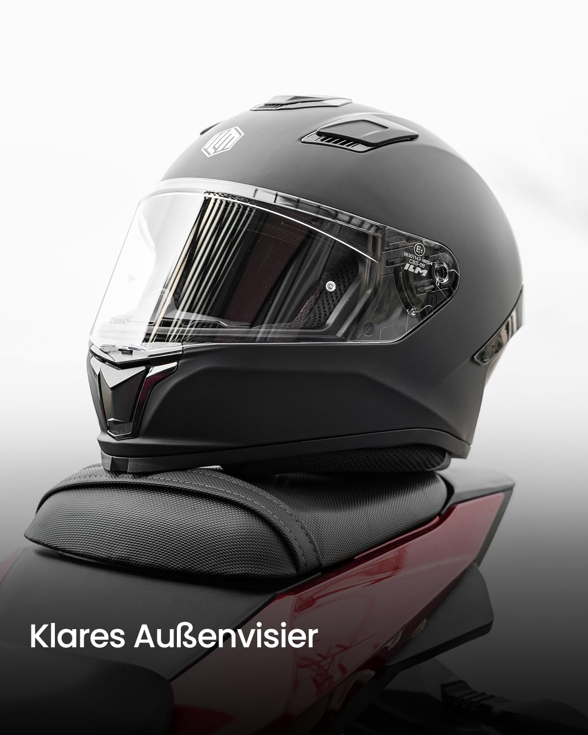 ILM Integralhelm Motorradhelm Herren Damen ECE22.06 mit Visier Kompatibel Pinlock Modell F607