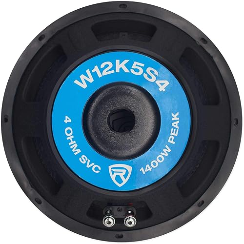 Miniatura 7 de Rockville K5 W12K5S4 1400W Peak 350W RMS Subwoofer de audio para automóvil de 12 pulgadas, 4 ohmios, graves profundos, manejo de alta potencia,