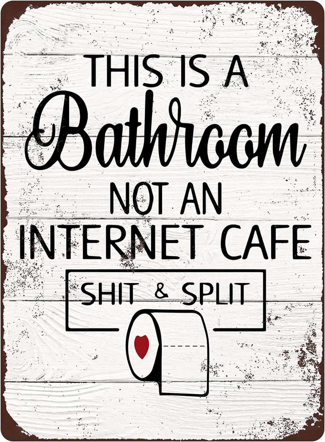 Kwqdozf Tin Sign-9 12X16inch This Is Bathrooman Internet Cafe Shit & Split Vintage Metal Alumi