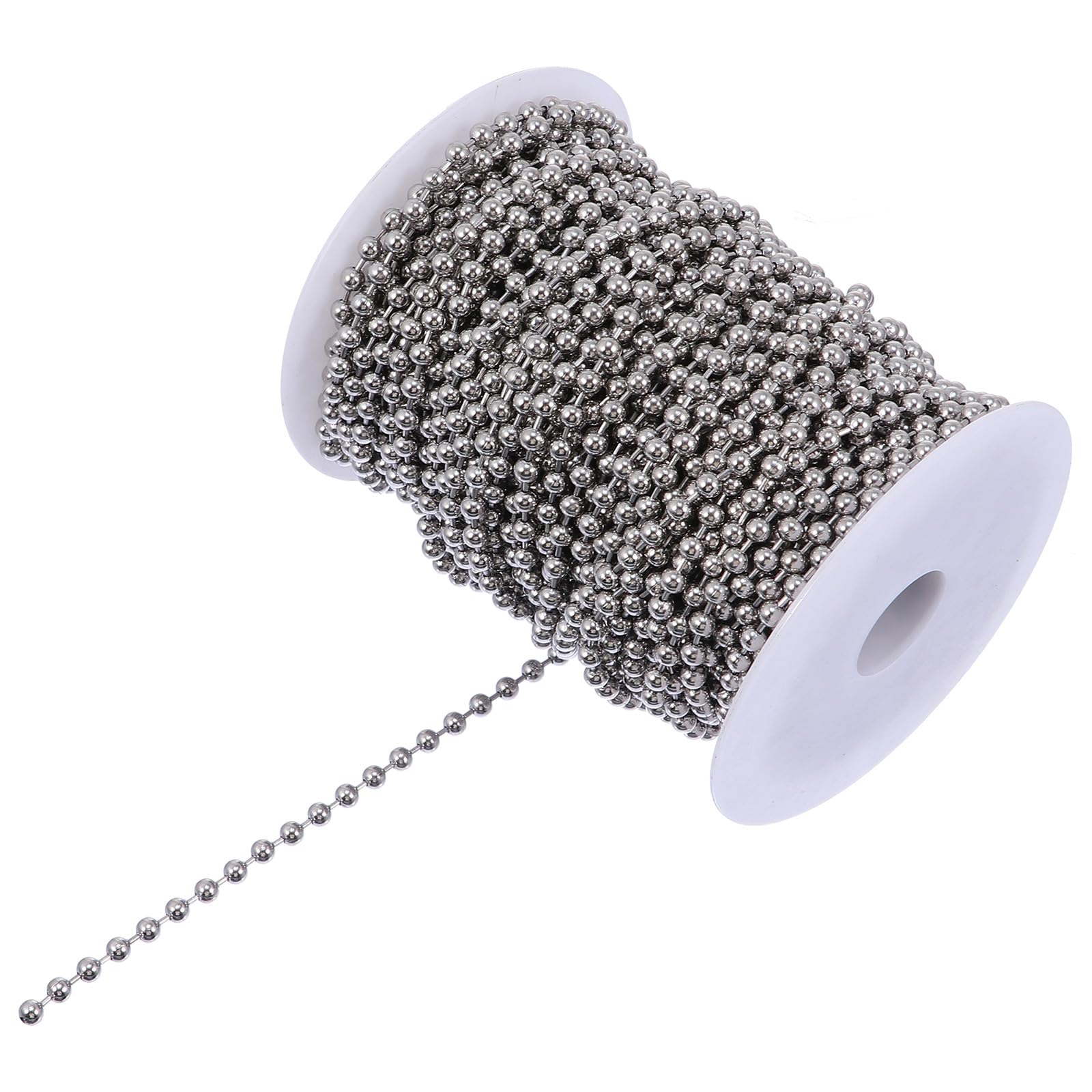 Cadena de Cuentas de Acero Inoxidable 304 para Joyería, Plata