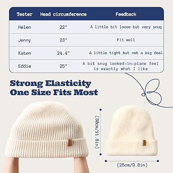 ACUSHLA Double Sided Winter Beanie Hat, Thick Warm Knit Cap Outdoor Unisex