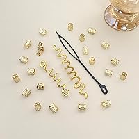 Vista 5 de Juego de 23 piezas de joyería de cabello dorado para mujer: accesorios Loc, puños para el cabello para trenzas y rastas, decoración de Halloween