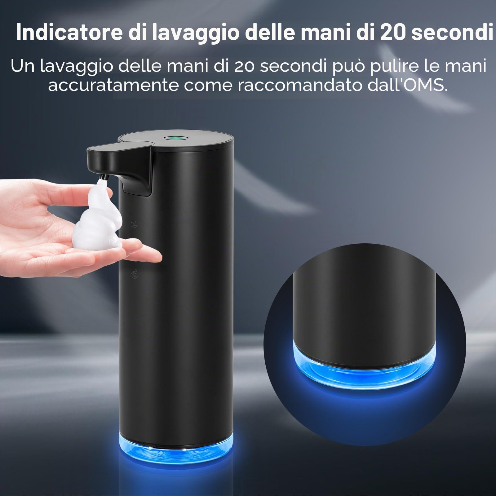 LAOPAO Dispenser Sapone Schiuma Automatico Acciaio Inossidabile: 2 Modalità | Pompa Anti-Otturazione, 0.2s Rapido Sensore, USB Ricaricabile, Impermeabile, per Bagno Cucina Lavaggio Mani e Stoviglie