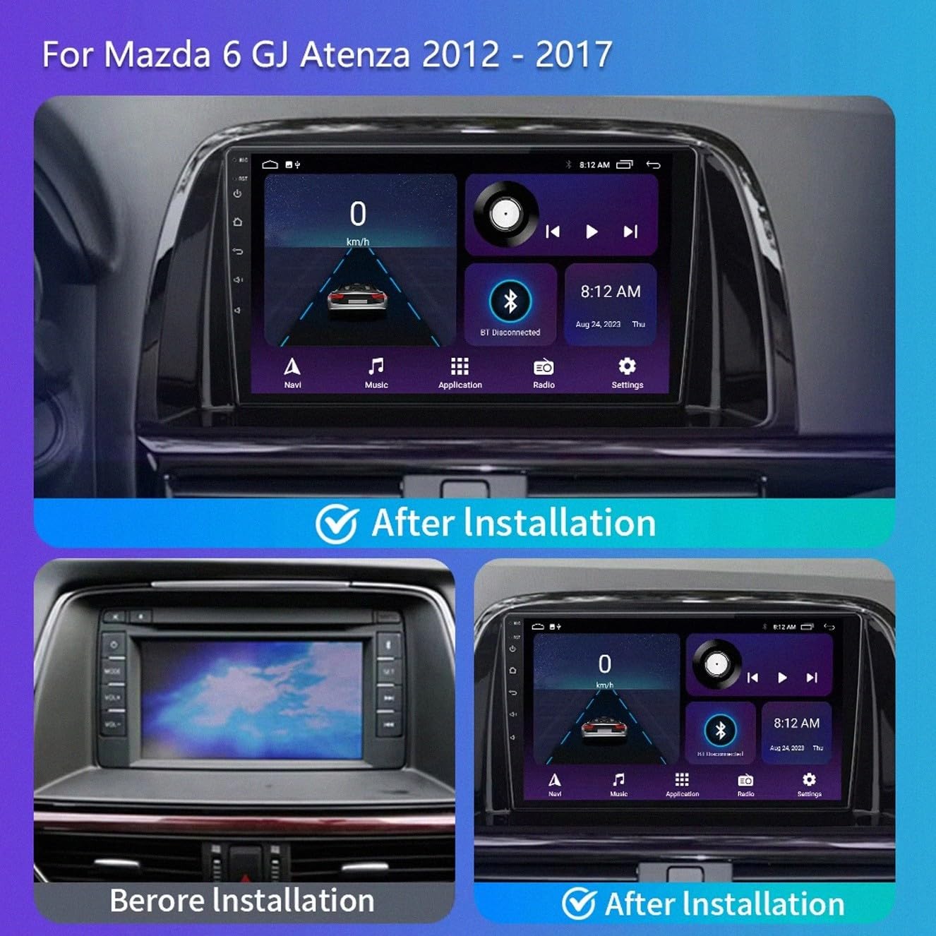 Touchscreen Auto Radio per Toyota Prius 20 2002-2009 Wireless Carplay Android Auto Stereo Bluetooth Ips con Pantalla Táctil con Gps Navigatore/Swc/Mirror, 8 Nucleo 6G+128G