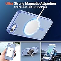 Vista 379 de SUPFINE Funda magnética para iPhone 11 con protector de pantalla (compatible con MagSafe) (protección contra caídas de grado militar), translúcida
