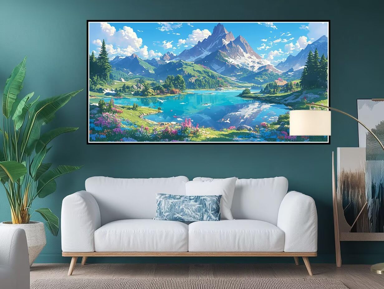 See XD-428 malowanie według liczb, dla dorosłych, 50 x 100 cm, "zrób to sam", ręcznie malowany, obraz olejny, zestaw z pędzlami i farbą akrylową, niegniotące się, płótno do dekoracji ścian bez ramy