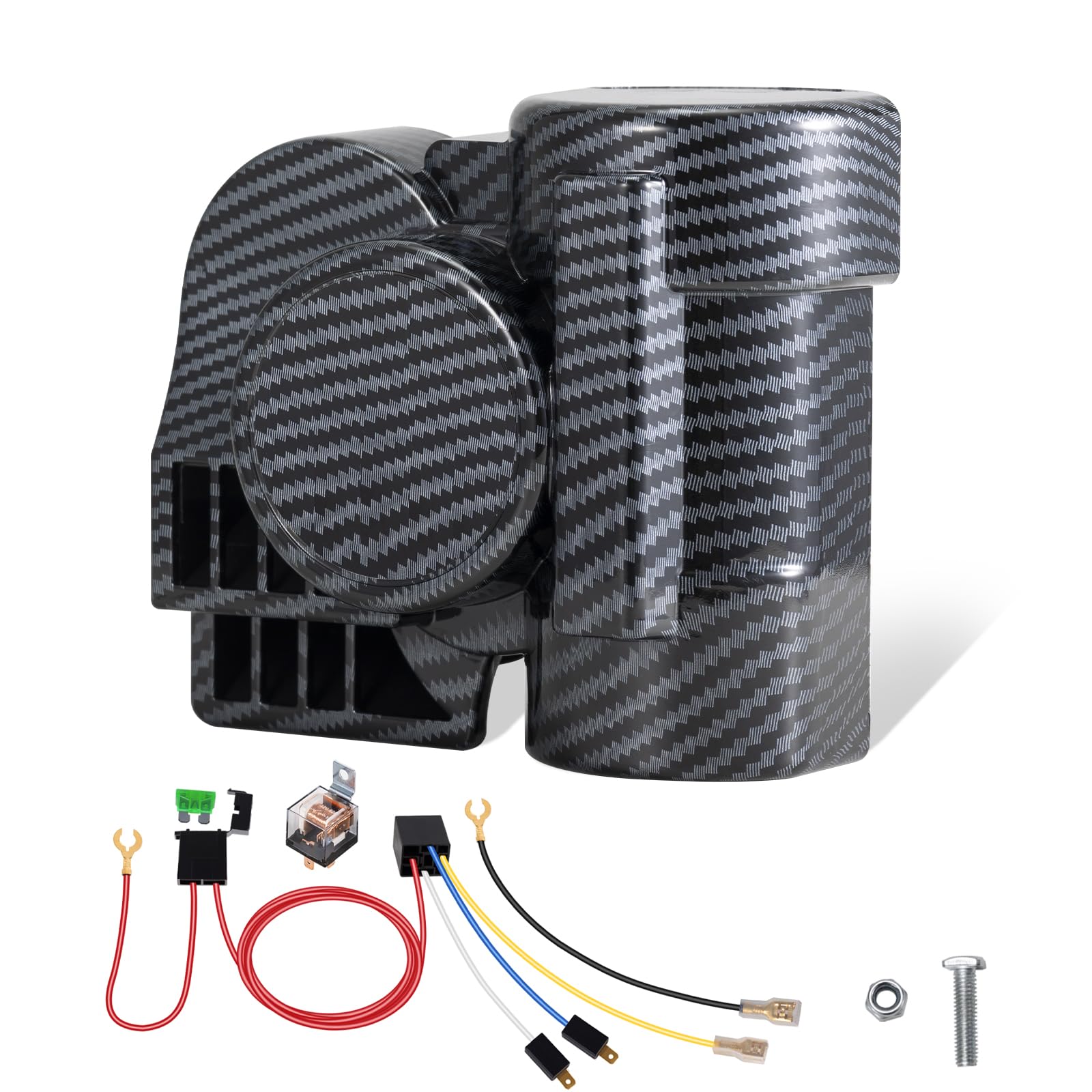 12V Super Loud 150dB Train Horn for Cars, Trucks, Motorbikes & Boats (Black Upgrade)