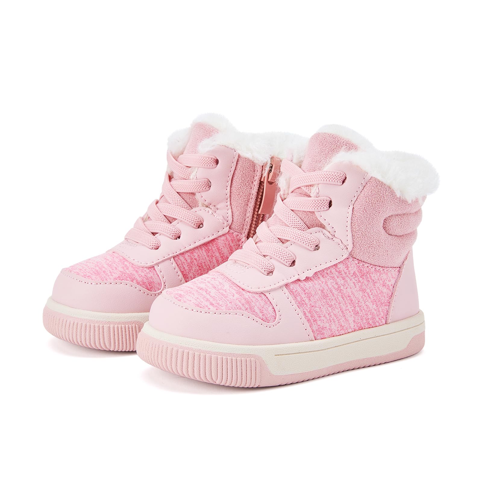 BMCiTYBM Baby Boots Boy Girl Snow Boots Waterproof Infant Winter Warm Shoes High Top Nonslip Lightweight Outdoor Boots for Cold Weather 6 9 12 18 24 Months Pink Size 4 Toddler