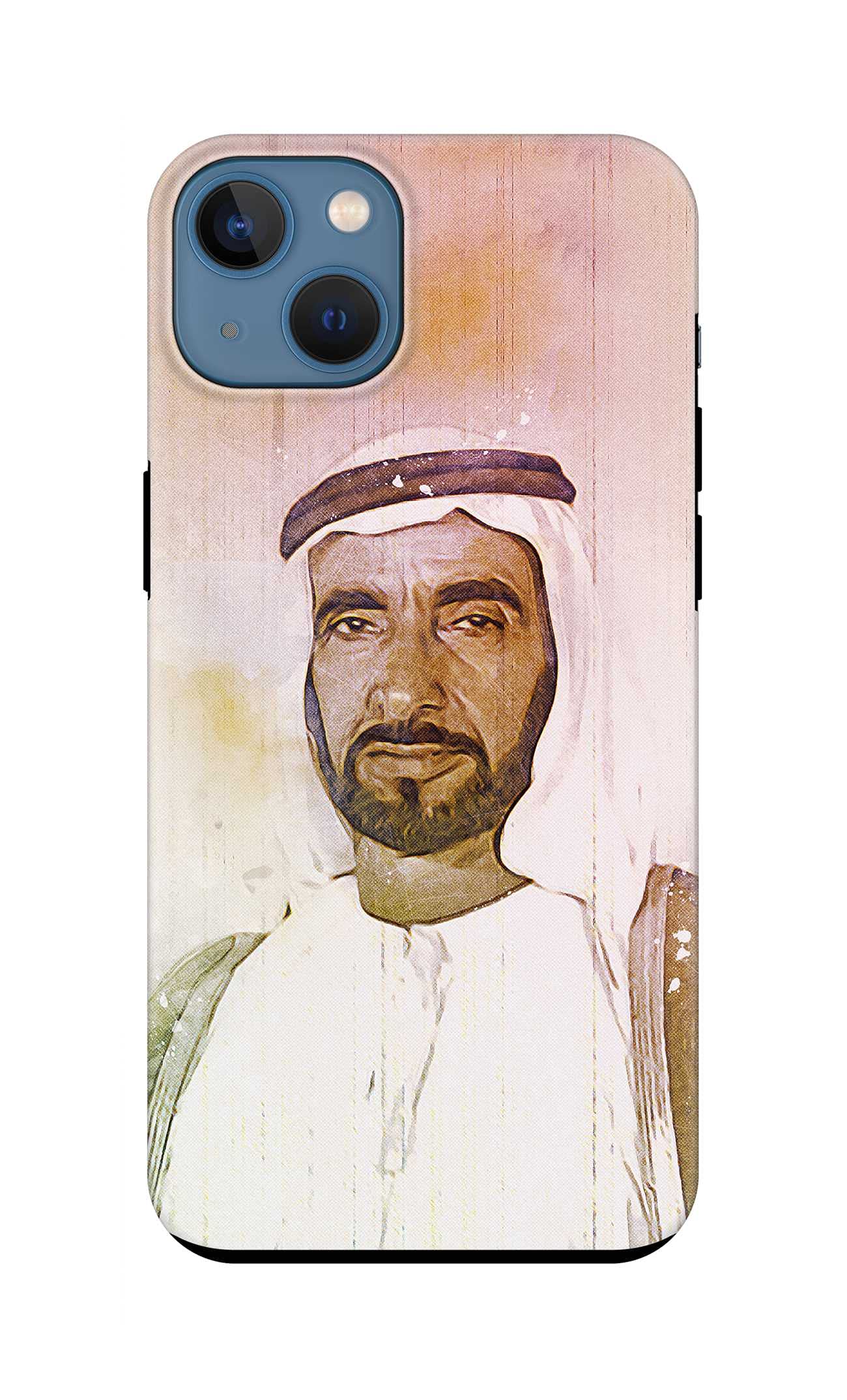 Stylizedd Tough Pro Series Case Compatible with Apple iPhone 13, Dual Layer hybrid PC + TPU Customized Mobile Cover Shield with TPU Protection in Matte Finish Print - The Wise Sheikh Zayed