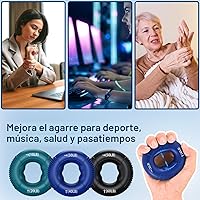 Vista 5 de FitBeast Entrenador de fuerza de agarre, ejercitador de dedos, fortalecedor de antebrazo, kit de 9 piezas, fortalecedor de agarre de mano fuerza