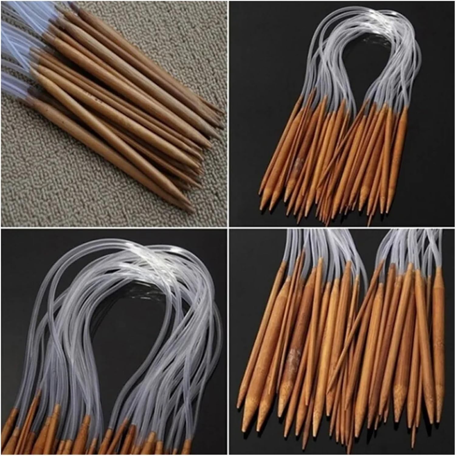 輪針 2.25CM-10CM リング編み ダブルカスプかぎ針 40cm 60cm 80cm 長さ スムーズ 裁縫道具 針 18本(6