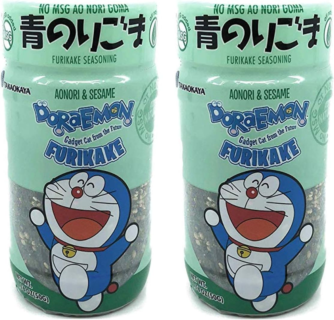 AoNori Goma Furikake Rice Seasoning (No Salt, No MSG, Gluten Free), 1.76Oz, Product of Japan (2 pack))