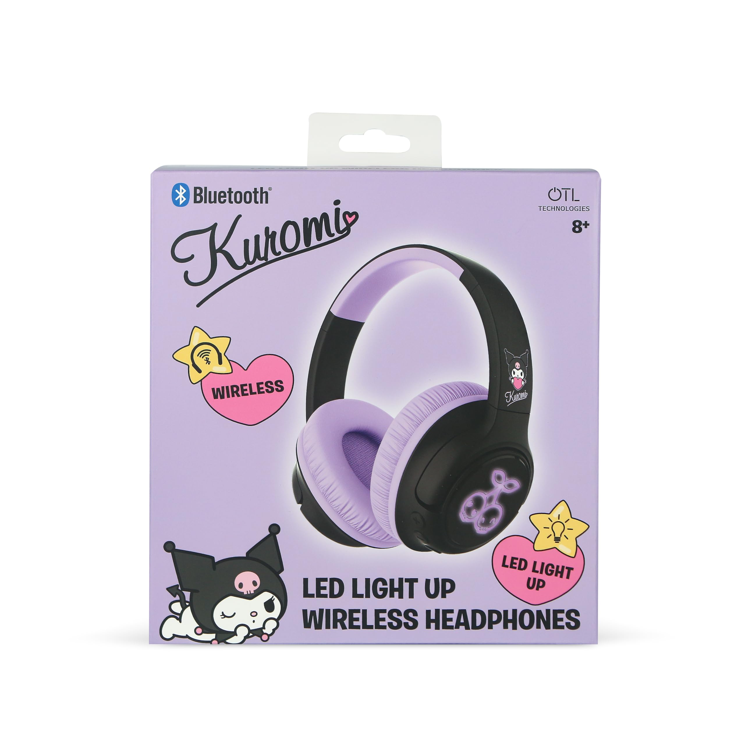 OTL Technologies Kuromi Cuffie senza fili pieghevoli con luce LED e licenza ufficiale