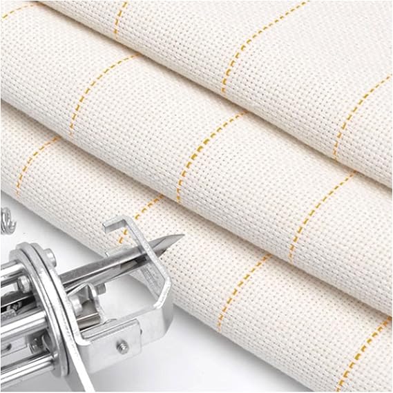 AITAF Linen Tufting Cloth with Marked Lines Needlework Fabric, Monk's Cloth, for Rug Needle Punch Cross Stitch Embroidery Quilting (Size : 100x100cm)