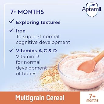 Aptamil Multigrain Porridge Baby Food Cereal, 7+ Months, 200g (Pack of 4)
