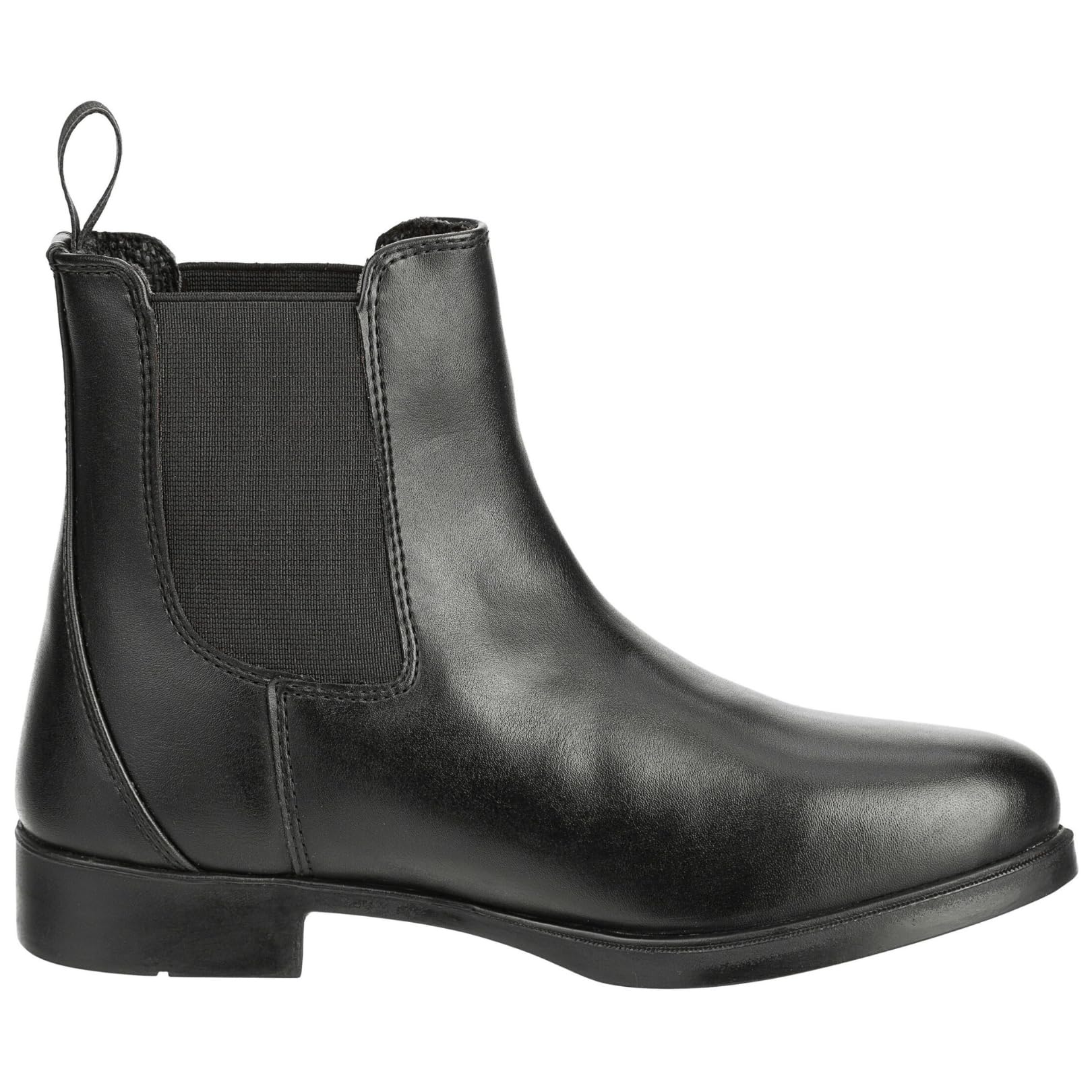 RL24 - Jodhpur Reitstiefelette soft | Kinder, Herren & Damen Stiefeletten | mit Elastikeinsatz & Pull-On | wasserdichte Chelsea Boots aus Kunstleder | schwarze Reitschuhe | Größe 28-46