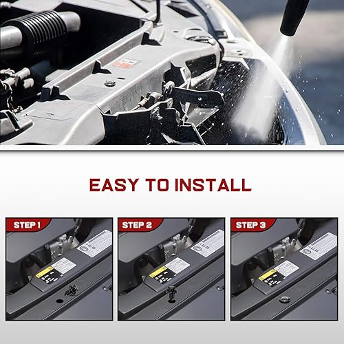 Vista 20 de Nilight 50 clips de retención tipo empujador de aislamiento para capó de orificio de 0.343 in compatibles con Chrysler 4878883AA Dodge 1996-2005 50
