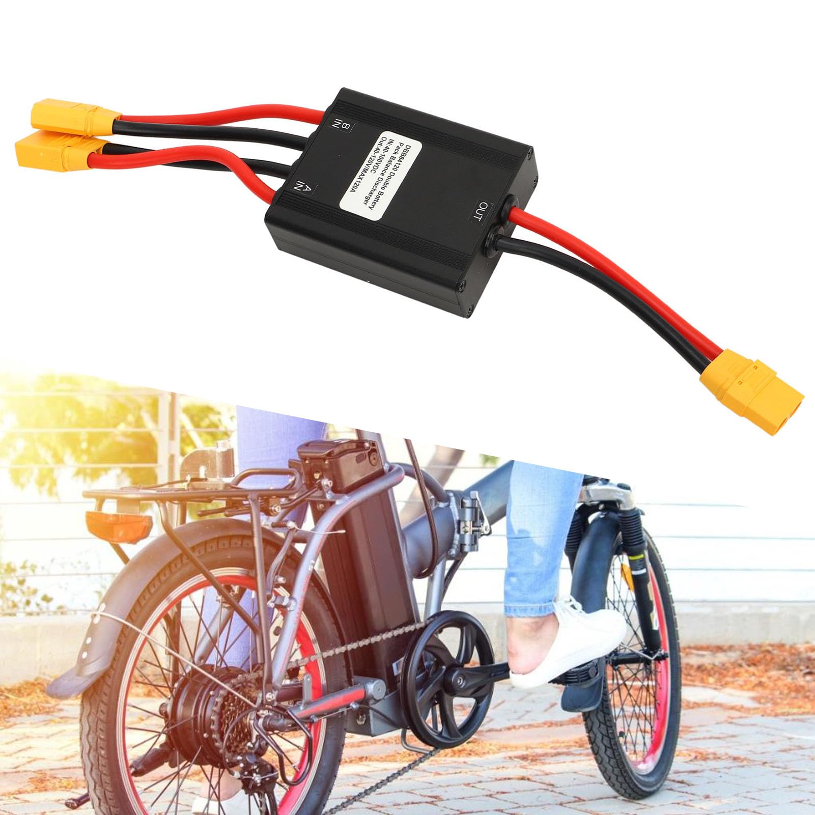 Cryfokt Adaptador de Módulo Paralelo de Batería Dual para Bicicleta Eléctrica Salida de Alta Capacidad para Ciclistas de Larga Distancia (120A)
