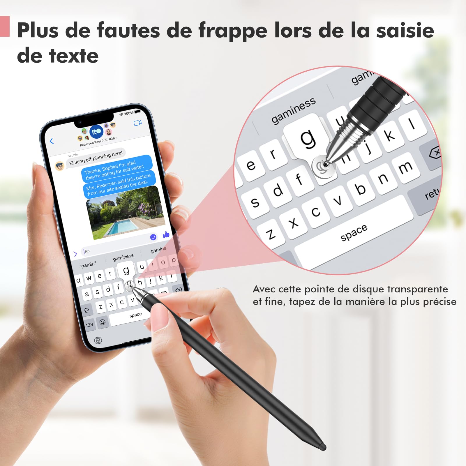 Stylet Tablette MEKO 3 en 1 pour iPad Samsung Smartphone Switch, Haute Précision avec 10 Embouts de Rechange (Noir + Or Rose)