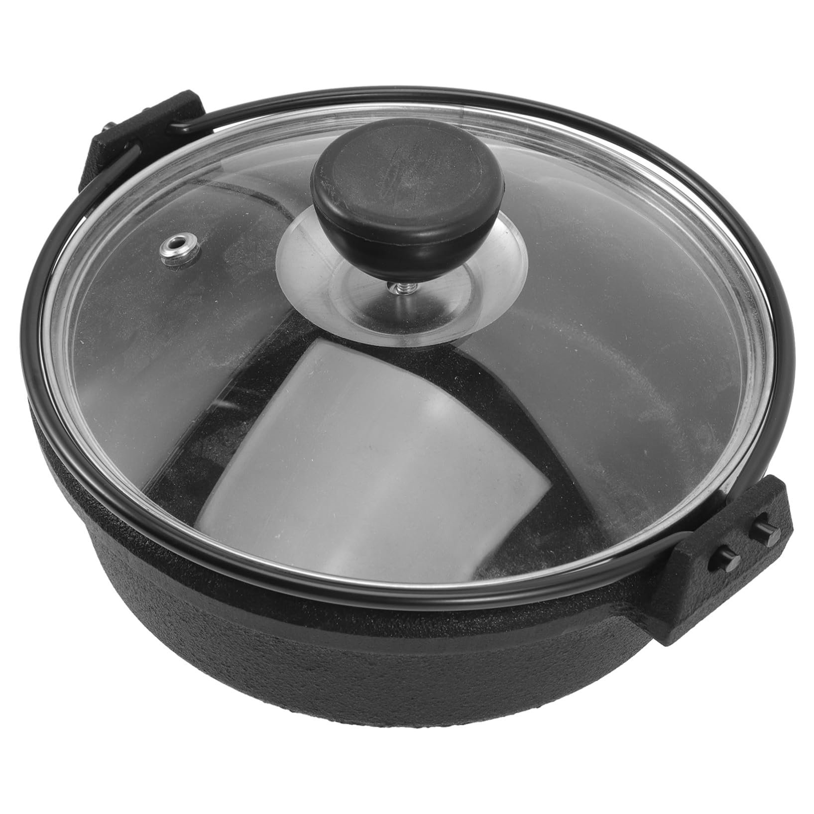 Casserole antiadhésive en fonte noire pour réussir le sukiyaki en rando