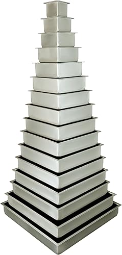 Miniatura 7 de Fat Daddio's Molde cuadrado de aluminio anodizado para tartas, 12 x 2 pulgadas (paquete de 2)