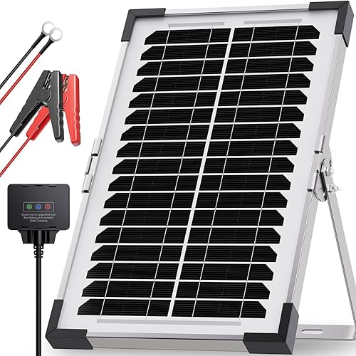 Cargador de batería solar de 7.5 W y 12 V, panel solar de 12 voltios para batería de automóvil con controlador inteligente, cargador solar de vidrio