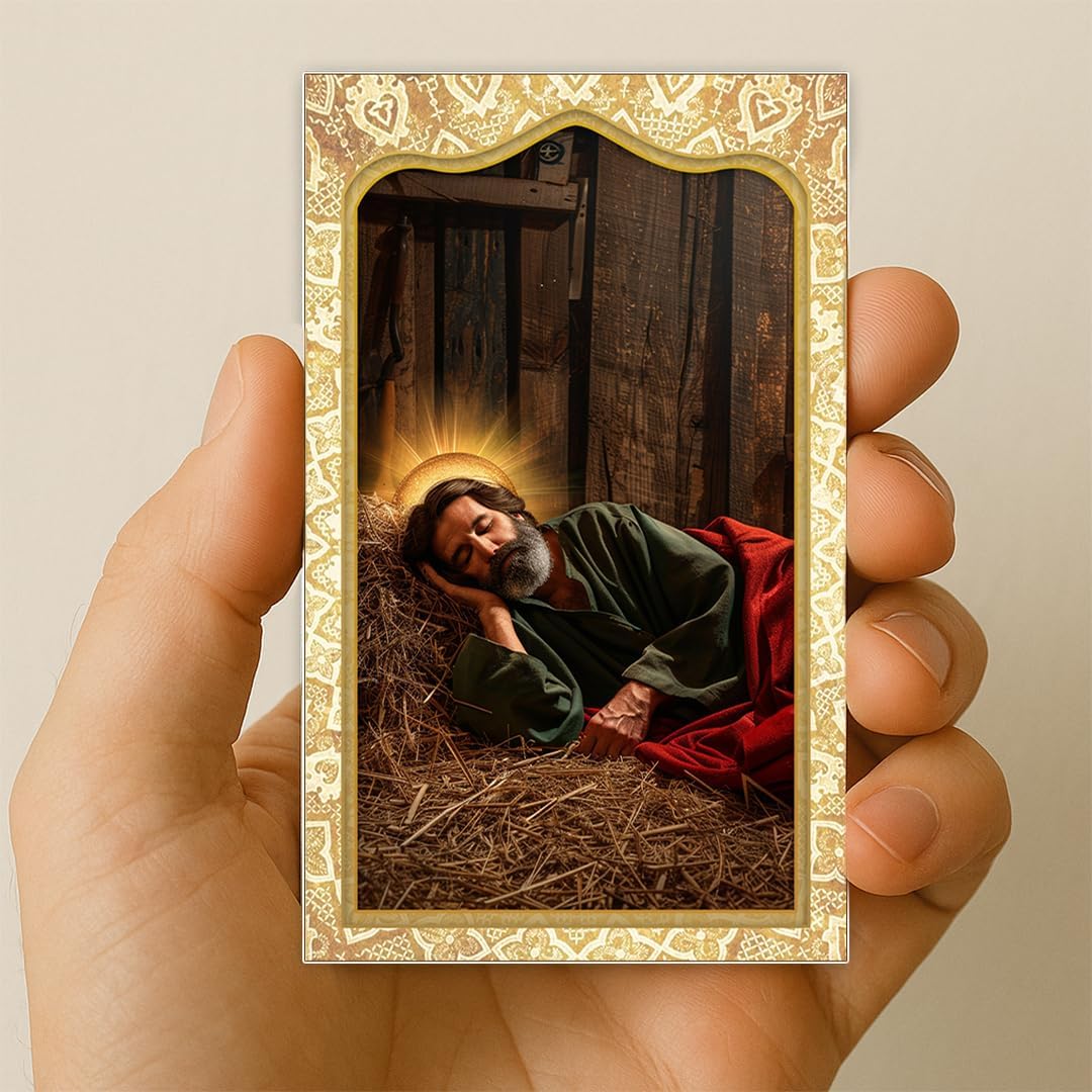 Pack of 10 Sleeping St Joseph Prayer Cards – Catholic Prayer Card Bulk – Saint Joseph the Protector – St Joseph Prayer Cards – Holy Card with Prayer – 4"x2.5", Cardstock - Image 4